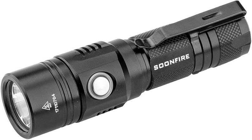Soonfire Cree XP-L LED Rechargeable Flashlight USB Waterproof - 1000 Lumen