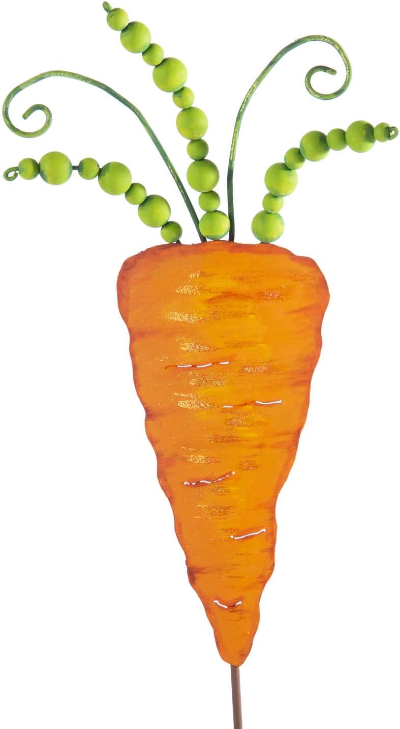The Round Top Collection - Carrot with Wood Beads - Metal and Wood