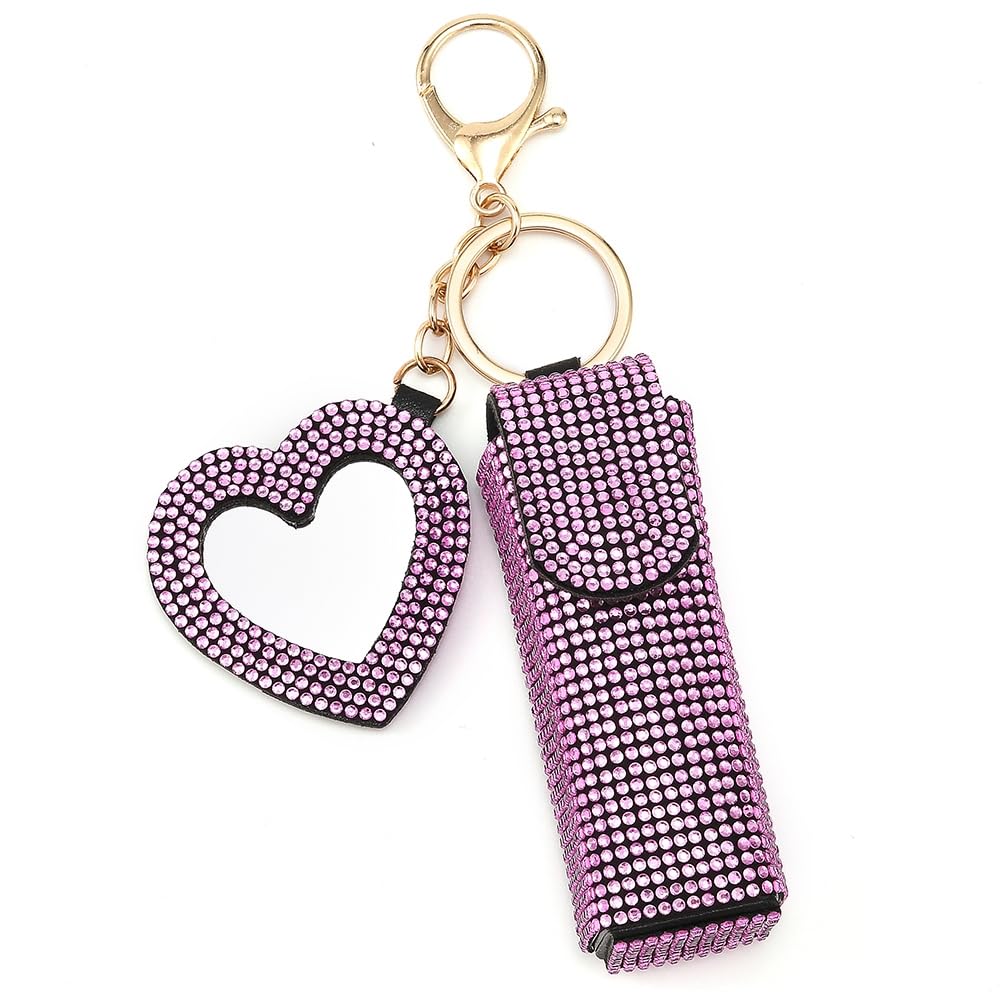 JSCARLIFE Bling Lipstick Cases Keychain