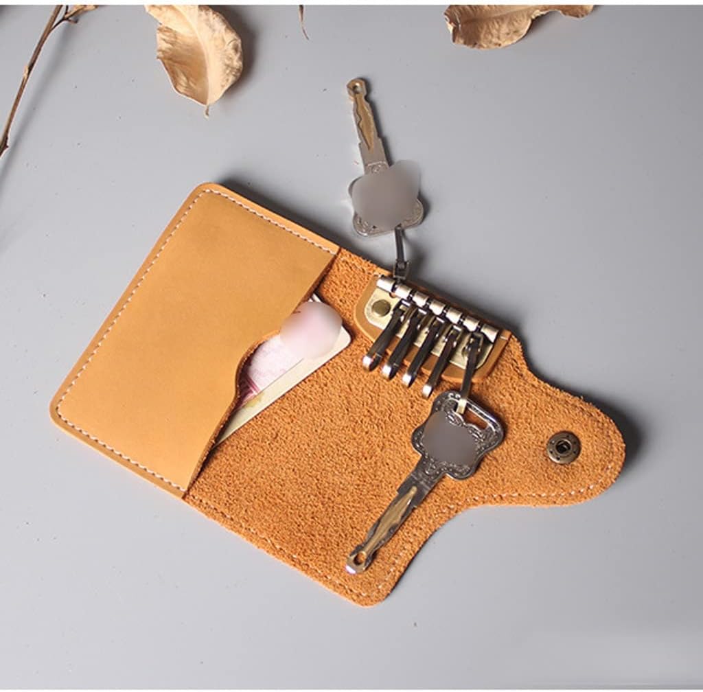 Key Holder Wallet Card 2-in-1 Mini Unisex Key Case Wallet(Black)