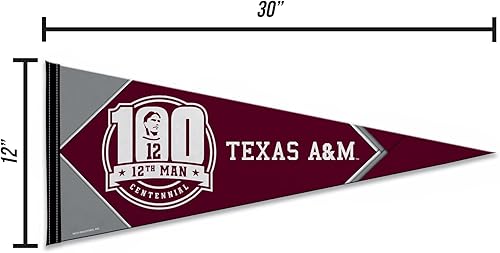 Miniatura 5 de Rico Industries NCAA Texas A&M Aggies 12th Man - Banderín de fieltro suave de 12 x 30 pulgadas, EZ para colgar, decoración del hogar (sala de