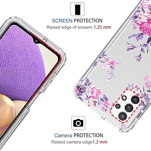 Miniatura 2 de Zoeirc Funda para Galaxy A32 5G, Samsung A32 5G Funda transparente para niñas, TPU suave 360, cuerpo completo, a prueba de golpes, híbrida,