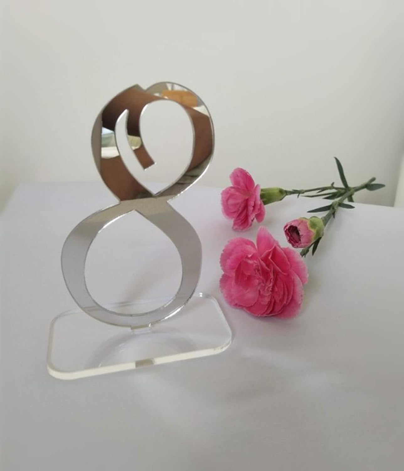 Elegant Mirror Acrylic Wedding Standing Table Numbers, Modern Silver Wedding Table Decor (1-10)