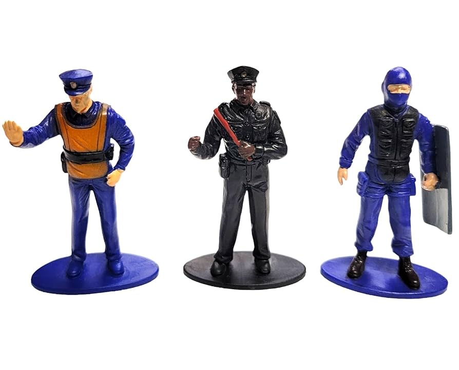 Amazon.com: Free Standing Blue and Black Toy Police Figures
