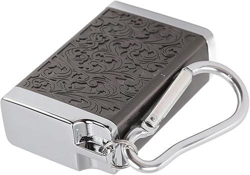 Miniatura 8 de Caja de ceniza de cigarrillos en relieve Patrón de aleación de aluminio Cenicero de bolsillo (negro)