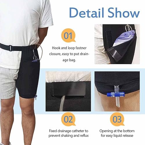 Miniatura 4 de Soporte para bolsa de drenaje para bolsa de piernas, bolsas de catéter, dispositivo de estabilización, catéter Foley, funda para bolsa de drenaje de