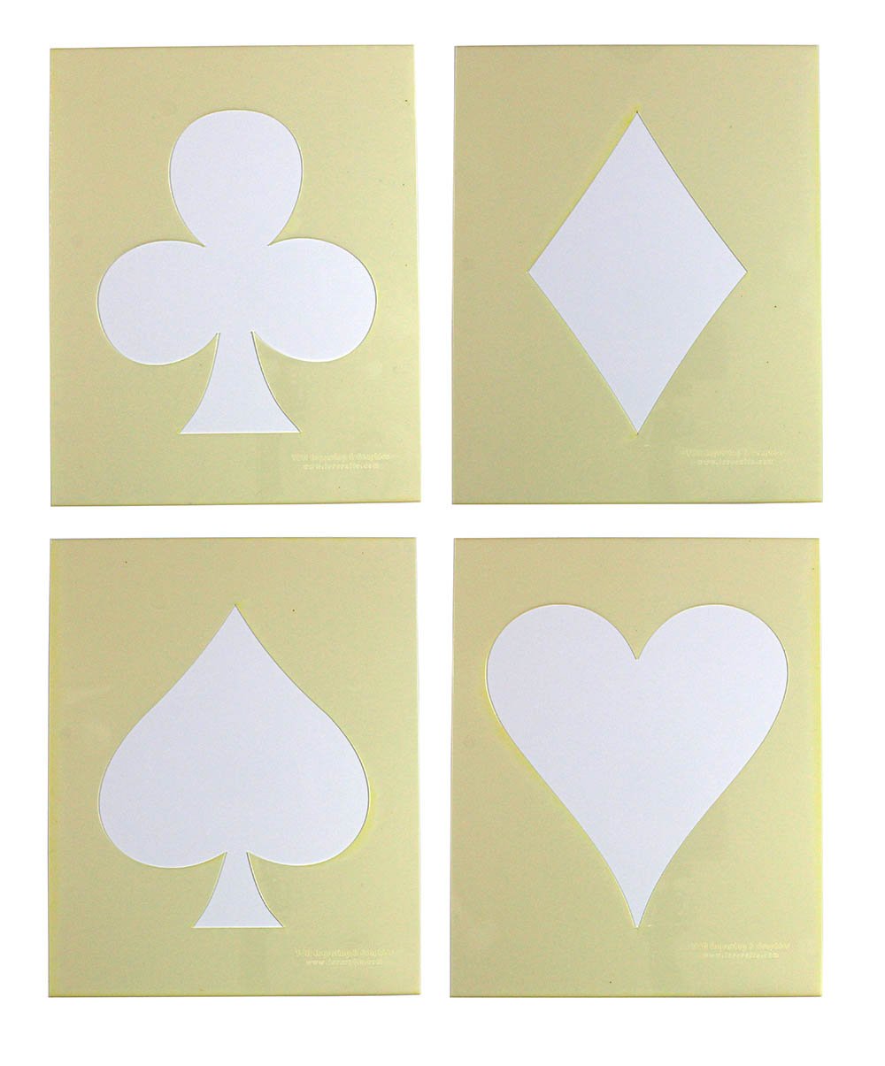 Amazon.com: Playing Card Suits - 4 Piece Stencil Set - 8 X 10 Inches