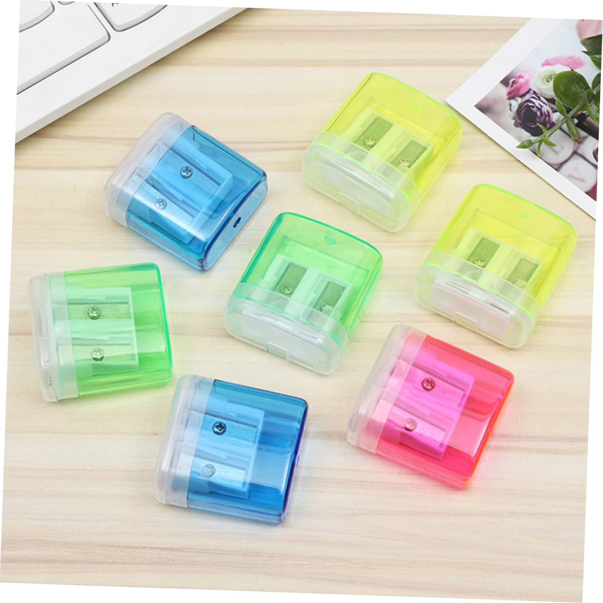 Taille-crayons Manuel Double Trou Couvercle, Lot de 48 Pièces
