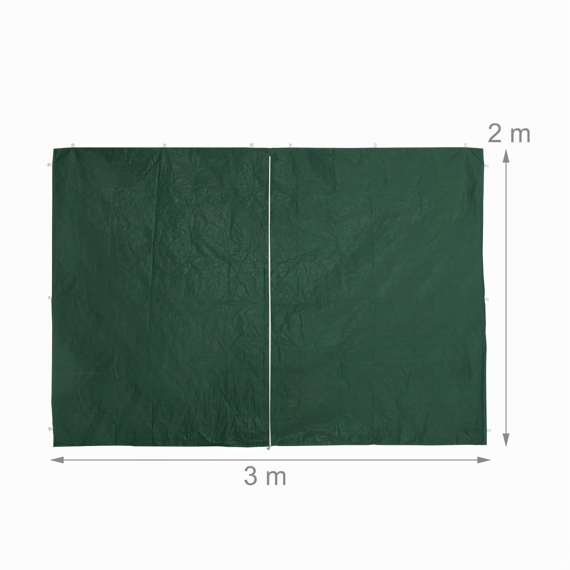 Relaxdays Tende per Gazebo Laterali, Set da 4, Telo Impermeabile in PVC, Pareti 3x2 m, 3 con Finestre, Parasole, Verde