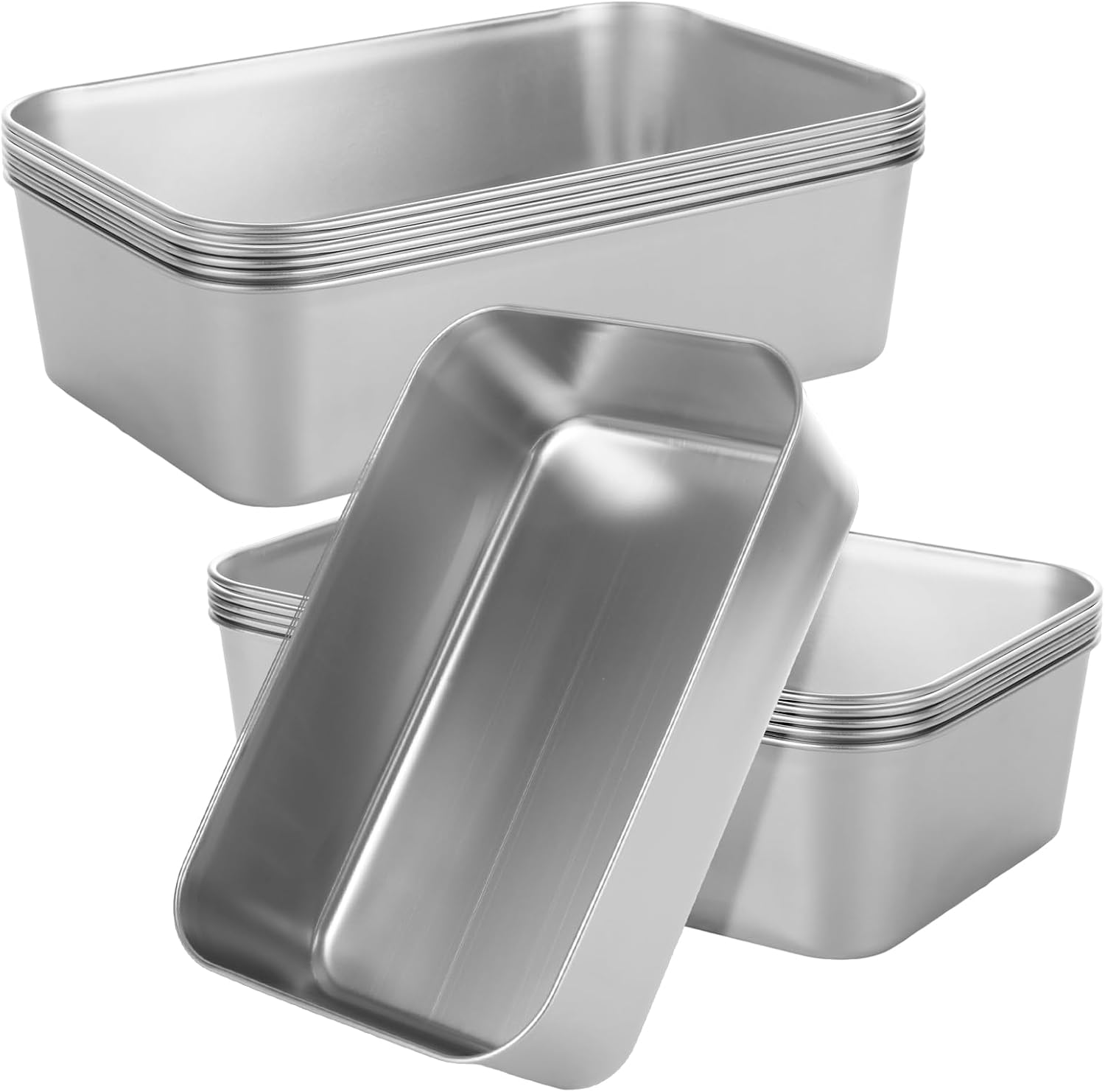 LANIAKEA 12PCS Stainless Steel Loaf Pan 9x6 inch Loaf Pan for Baking Bread Heavy Duty Bread Pan for Homemade Meatloaf, Cakes, Brownies, Lasagnas, Oven & Dishwasher Safe