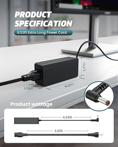 Miniatura 4 de Cable de fuente de alimentación para monitor de CC de 19 V para Asus Hp, pantalla LED HD reemplazo para HP 22cwa 23xi 23bw HP-Pavilion 20 pulgadas