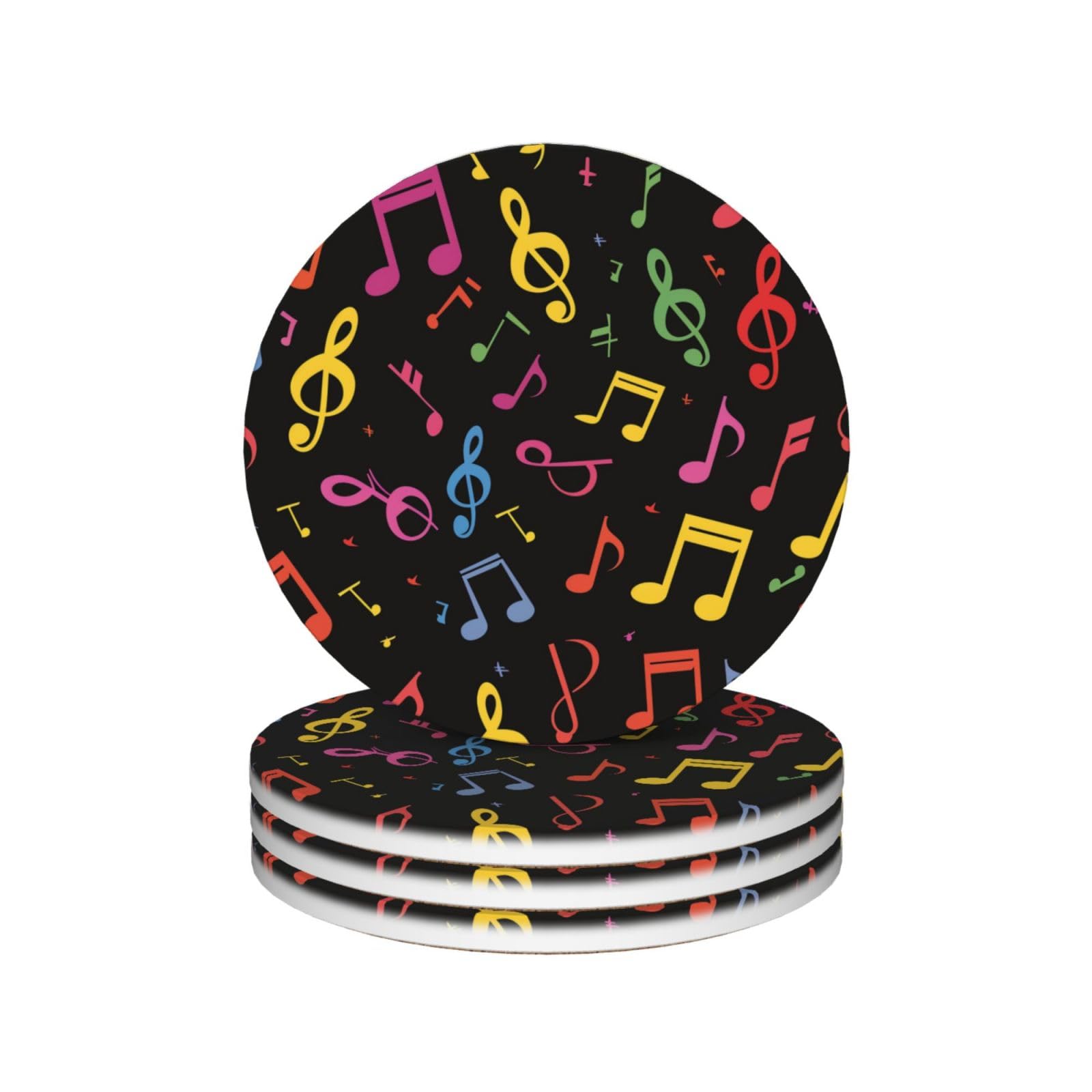 DJYQBFA Neon Music Notes Coasters Set of 4 ...
