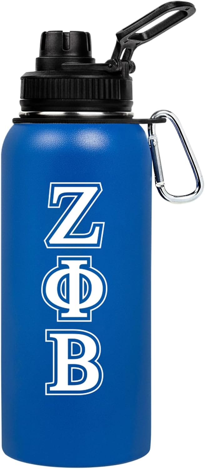 Zeta Phi Beta Sorority Paraphernalia - Official Vendor - 32oz Stainless Steel Insulated Tumbler - Greek Letters