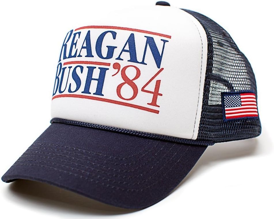 Reagan Bush 84 Hat USA Flag Unisex Adult Cap