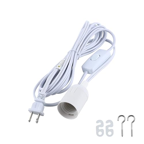 Miniatura 2 de Simple Deluxe 360 W 12 pies - Linterna colgante con interruptor de encendido/apagado E26 (bombilla no incluida), 1 paquete, color blanco