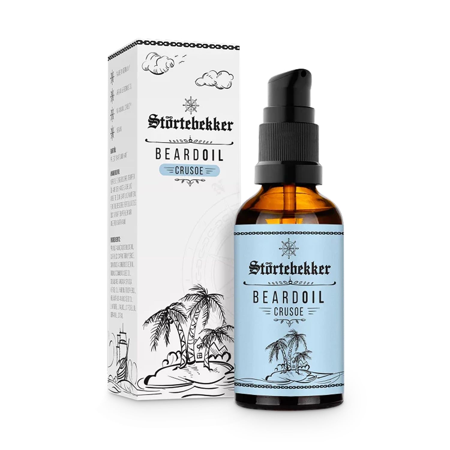 Störtebekker® Premium Bartöl Crusoe - tägliche Bartpflege für 3-Tage-Bart bis Vollbart - 50ml Beard Oil Vegan - Bart Öl Herren mit angenehmen Duft - Hochwertige Inhaltsstoffe - Made in Germany