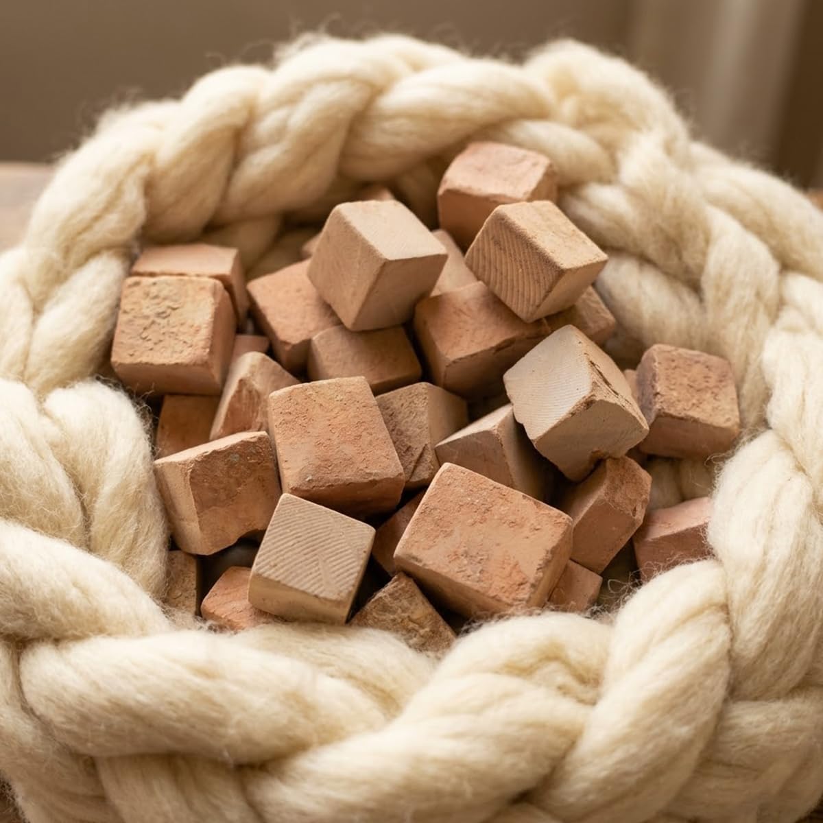 VRINDAVANBAZAAR.COM Red Shale Cubes Clay 500gm- Pottery Clay Cubes for Art Craft Sculpting Hand Modeling DIY Projects, Raw Pieces for Sculpture Decorative Art Ceramic Studio Use