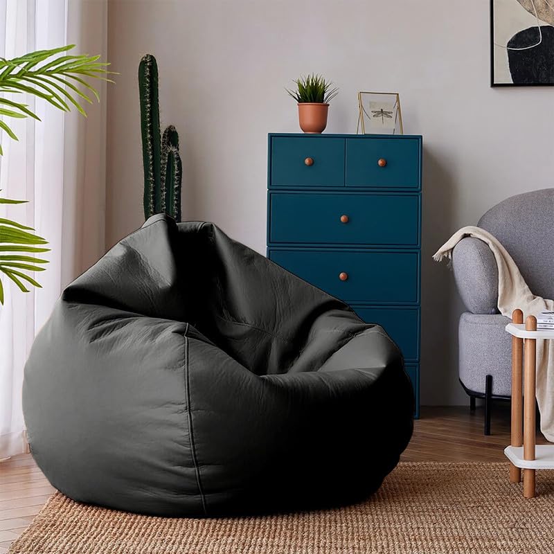 Biggie Bean Bag with Beans Filled 6XL Bean Bag Biggie Originals, True Size - Official : BiggieCozy Range (Color : Black)-picture-26