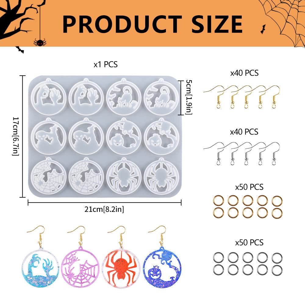 Bekecidi Lot De 204 Moules En Silicone Pour Bijoux En Résine époxy Avec Crochets De Boucles D'oreilles, Formes Variées Pour Fabrication De Bijoux, Loisirs Créatifs, Cadeaux