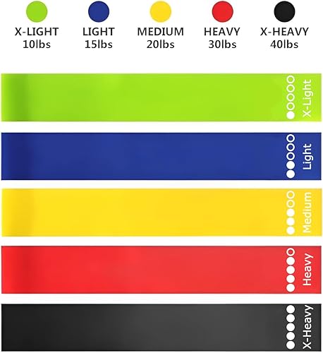 Miniatura 3 de Generic Juego de bandas de resistencia, bucles de ejercicio, bandas de entrenamiento de fuerza con bolsa de transporte, juego de 5