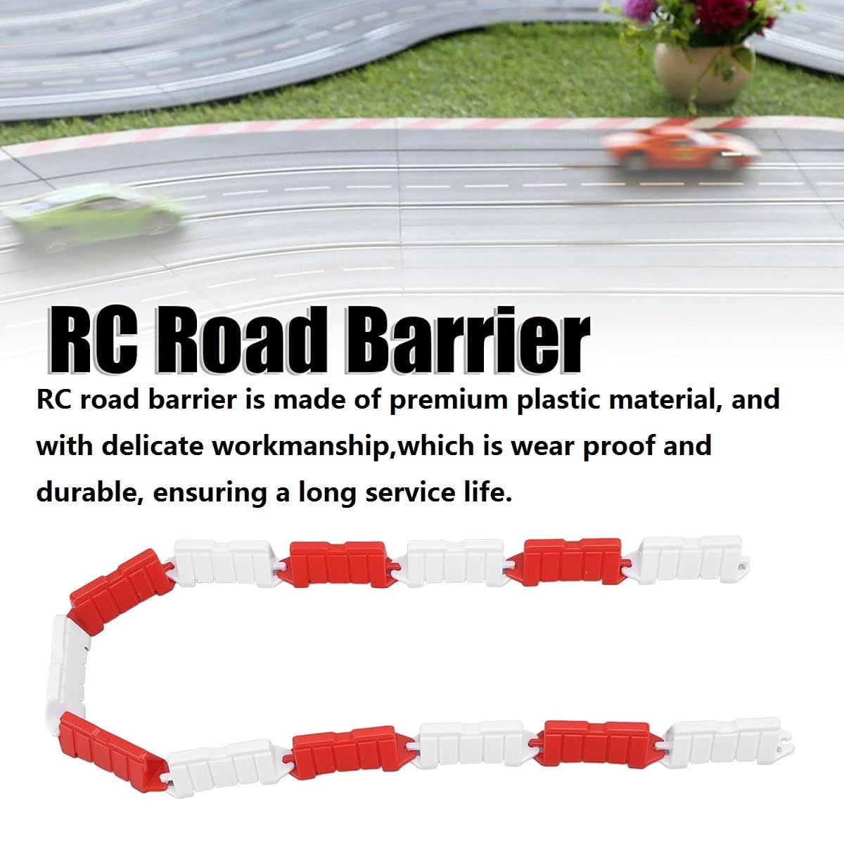 Kiuiom Barriera per Auto RC,Barriera per Pista da Corsa alla Deriva RC,Drift Accessori per Auto Telecomandati 120PC Barriera Stradale Fai-da-te Blocchi Stradali RC Pista di Deriva Auto RC Accessori