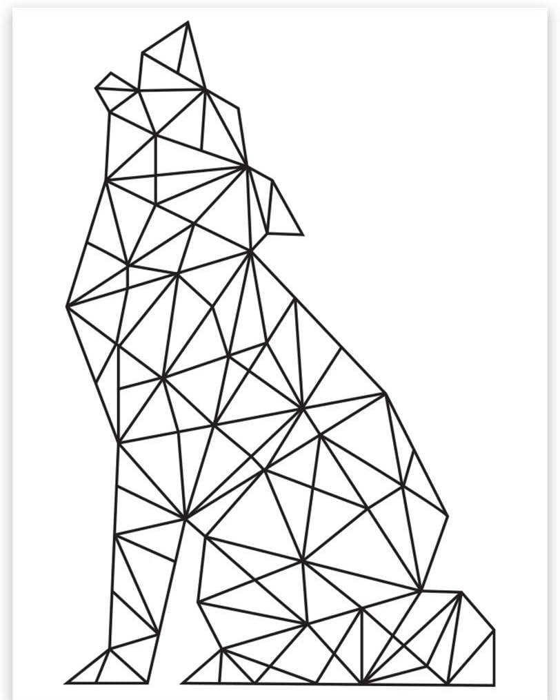 Andaz Press Geometric Origami Wall Art Collection, Black and White Minimalist Print, Penguin, 8.5x11-inch, 1-Pack