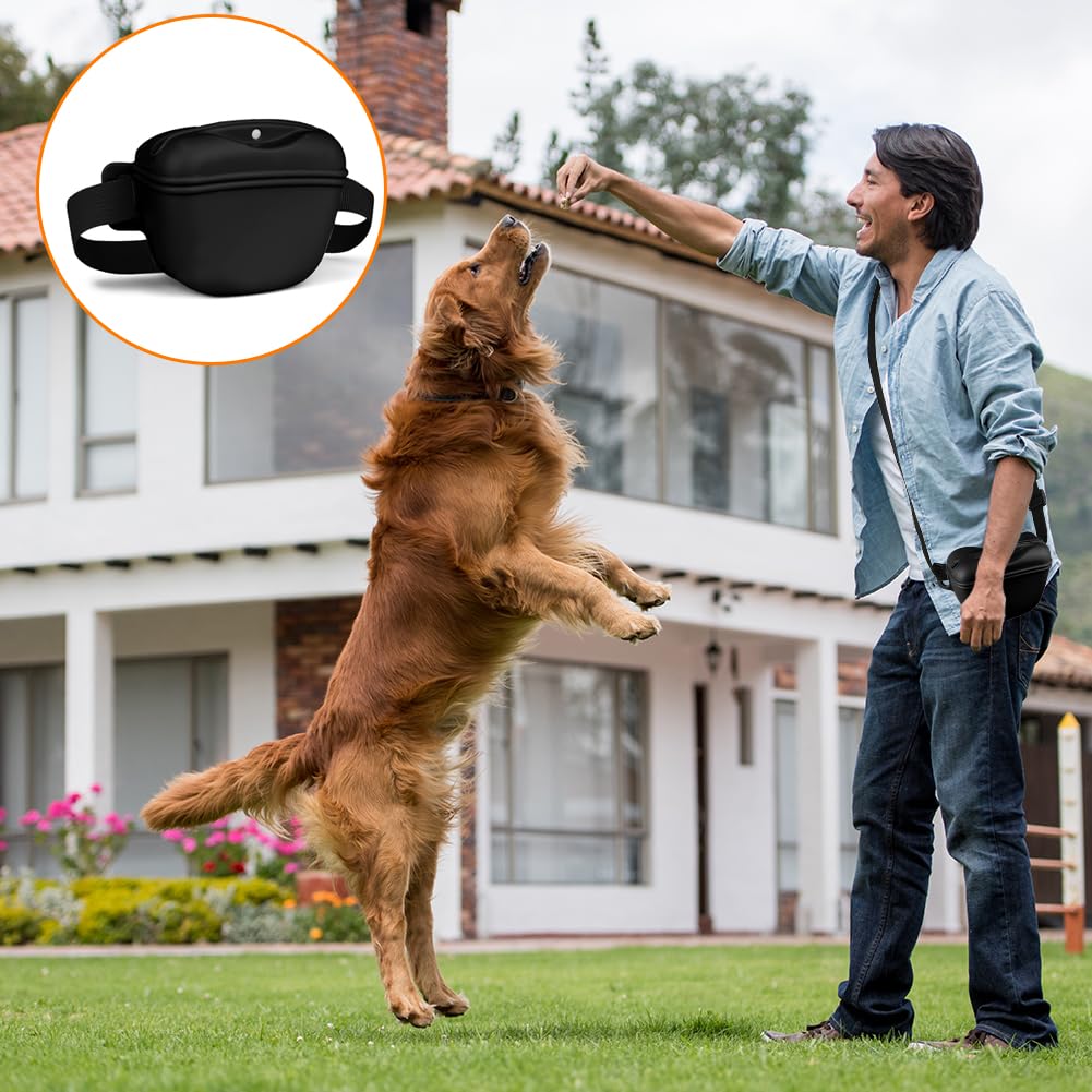 Aomig 3 sacchetti per cane con chiusura a scatto, per addestramento in silicone, colore nero