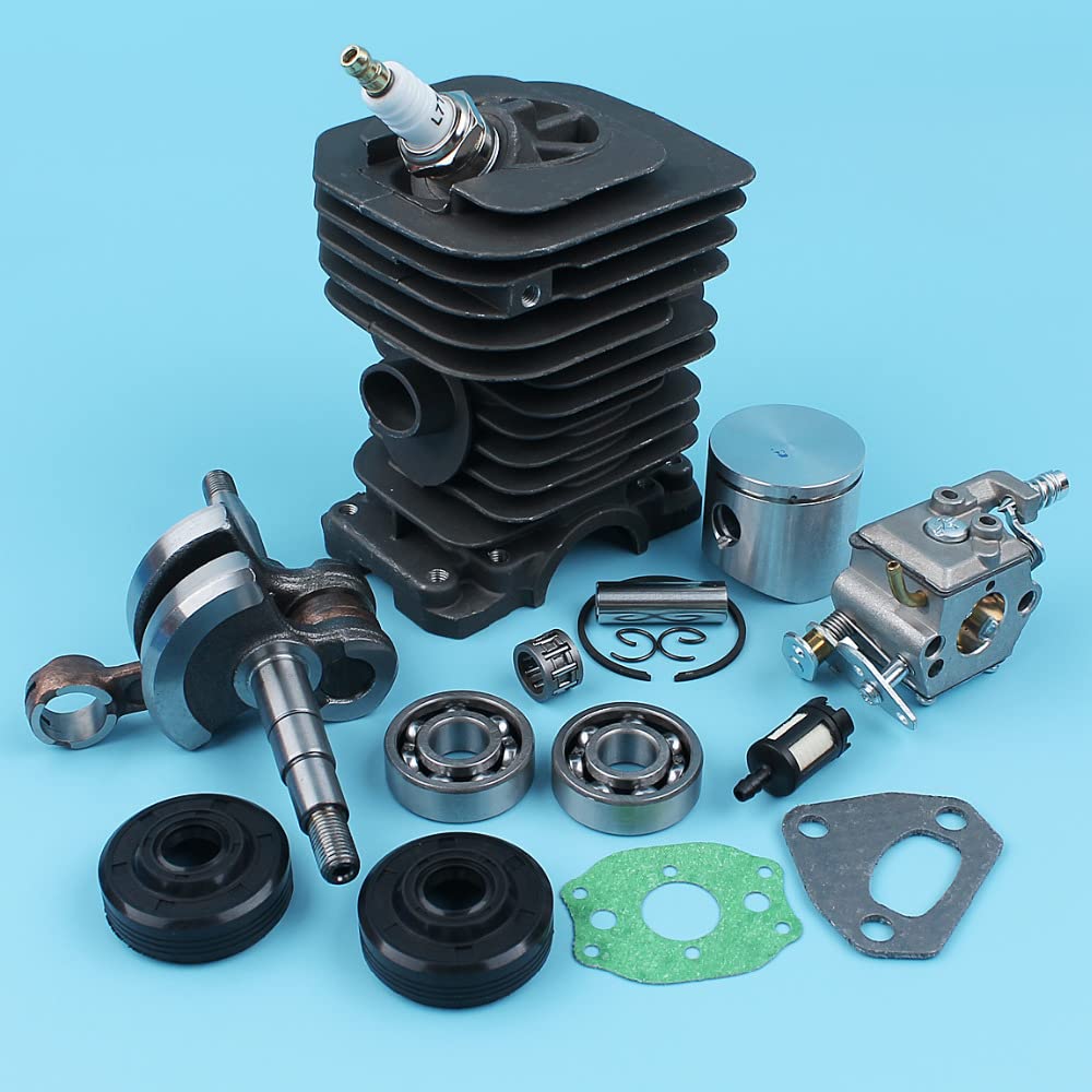 Carburateur de Vilebrequin à Piston Cylindre 38mm for Husqvar 136 137 141 142, roulement de tronçonneuse, Joints d'huile, Joint de Filtre plaqué NIKASIL
