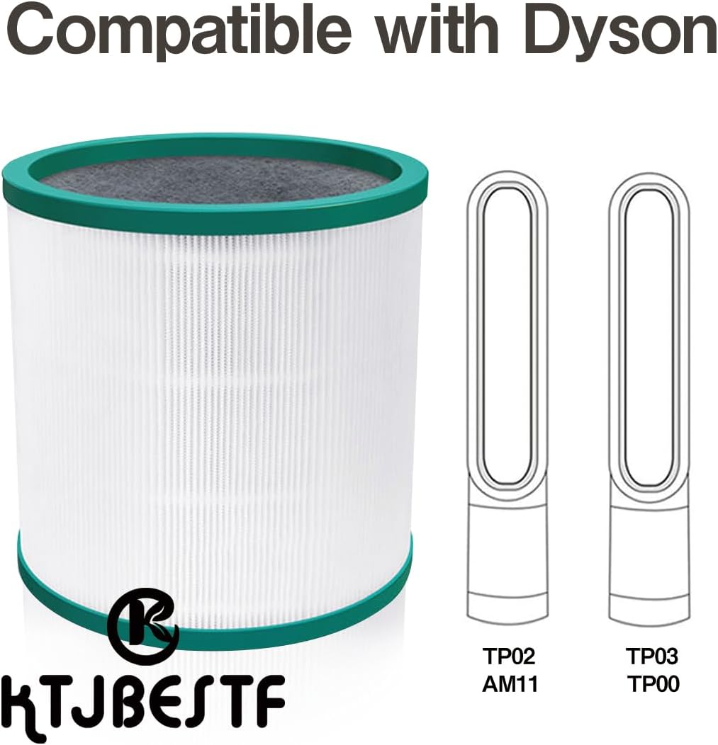 HEPA Replacement Filter Compatible with Dyson TP02 filter TP01, BP01, AM11 Pure Cool Link Air Purifier, Fits Part no 968126-03