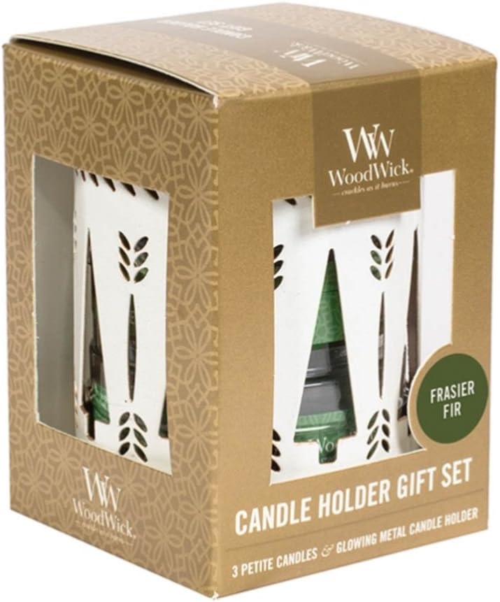 WoodWick Bronze Candle Holder Gift Set with 3 Petite