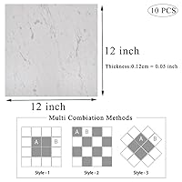 Vista 5 de Norine Suelo autoadhesivo de vinilo de mármol de 12 x 12 pulgadas, azulejos adhesivos extraíbles impermeables para dormitorio, baño, cocina, paquete