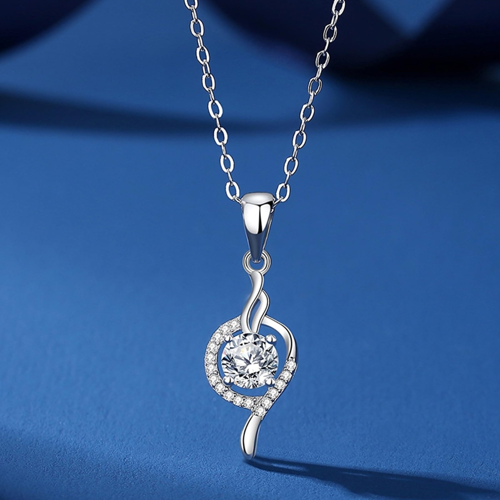 Collares de moda para mujer con moissanita, collar de oro rosa, cinta de halo de boda, cumpleaños