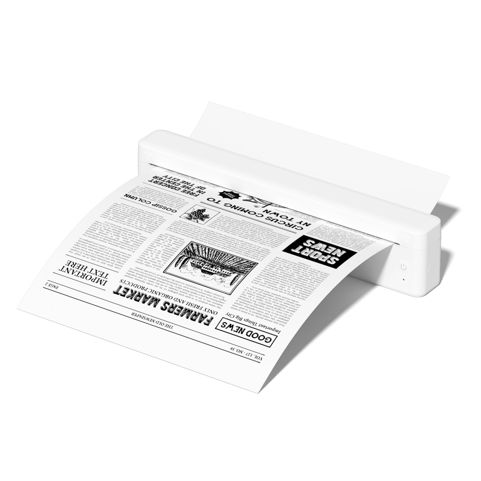 Bisofice D83 Stampante Termica A4 Bluetooth Portatile per Ufficio Viaggi Casa Bianco