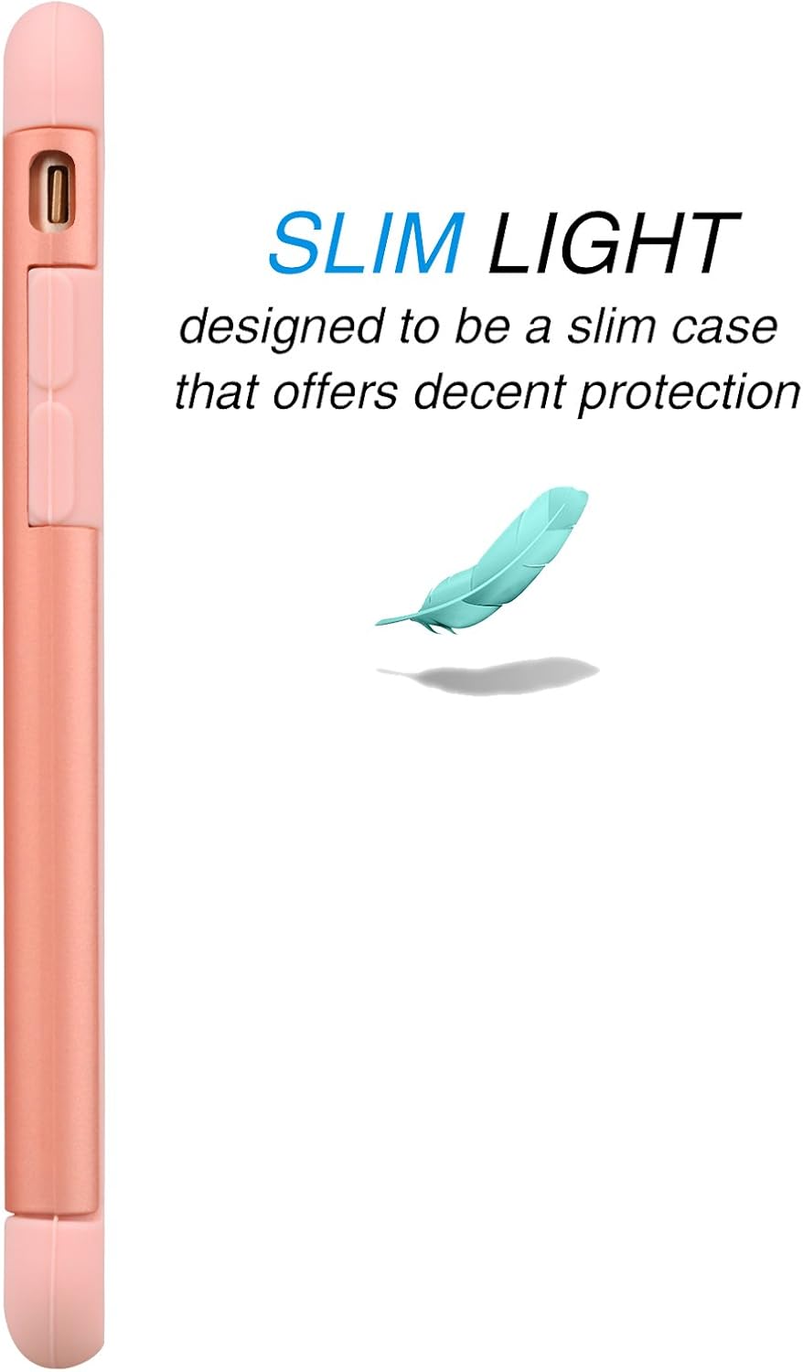 Tekcoo for iPhone 8 Case, iPhone 7 Case for Girls, [Tbaron Series] Bumper Case Shock Absorbing Hard Hybrid Slim Thin Cute Cover [Scratch Proof] Plastic Shell + TPU Rubber Inner [Rose Gold]