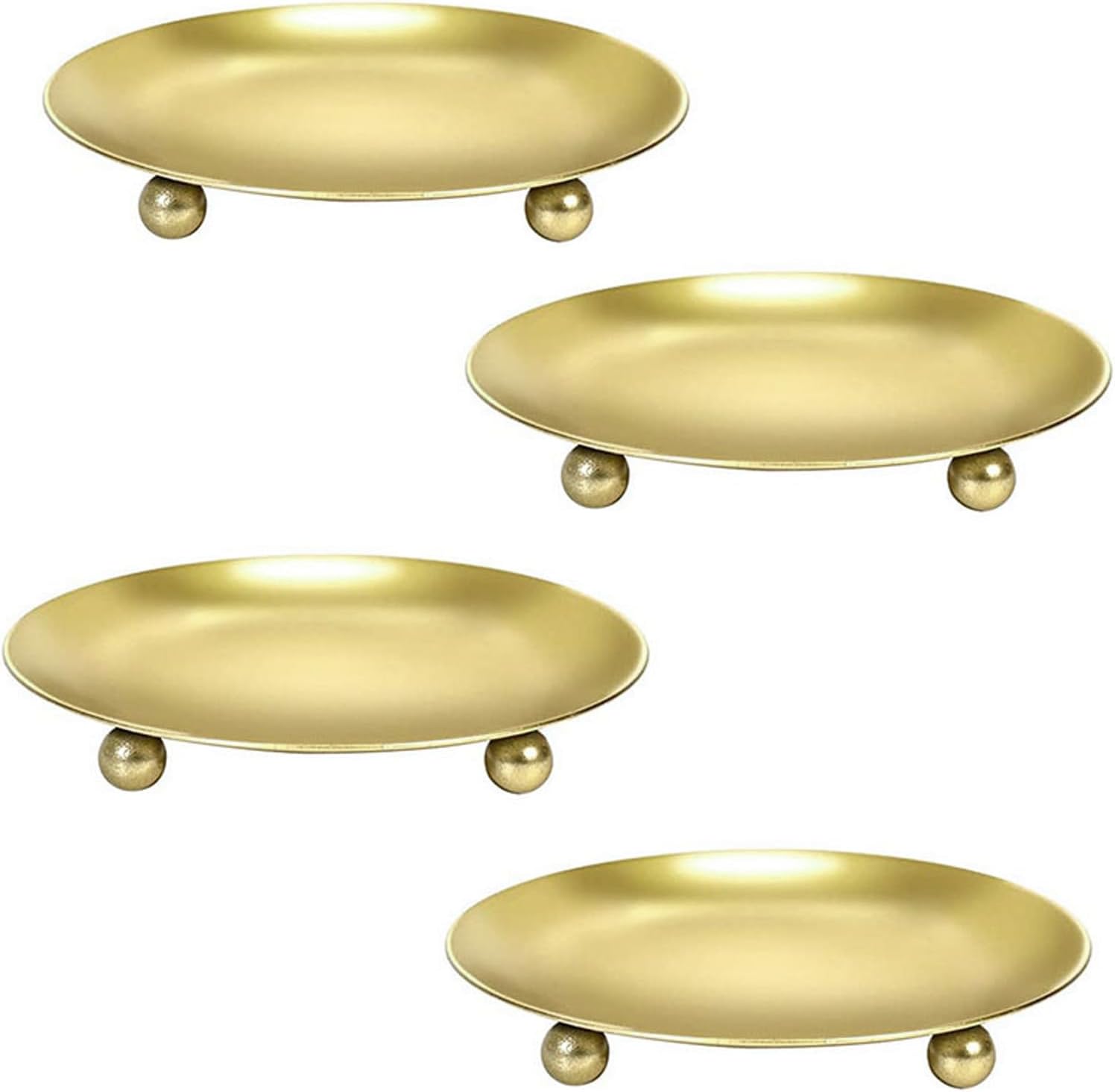 4 Stück Glas Kerzenständer Transparent - Runde Untersetzer Für Tischdekoration