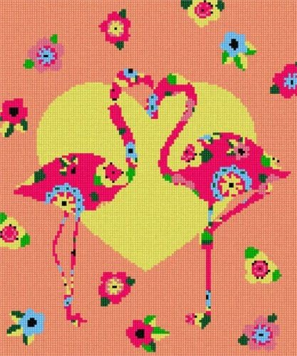 Pepita Needlepoint kit: Flamingo Art Deco, 10" x 12"