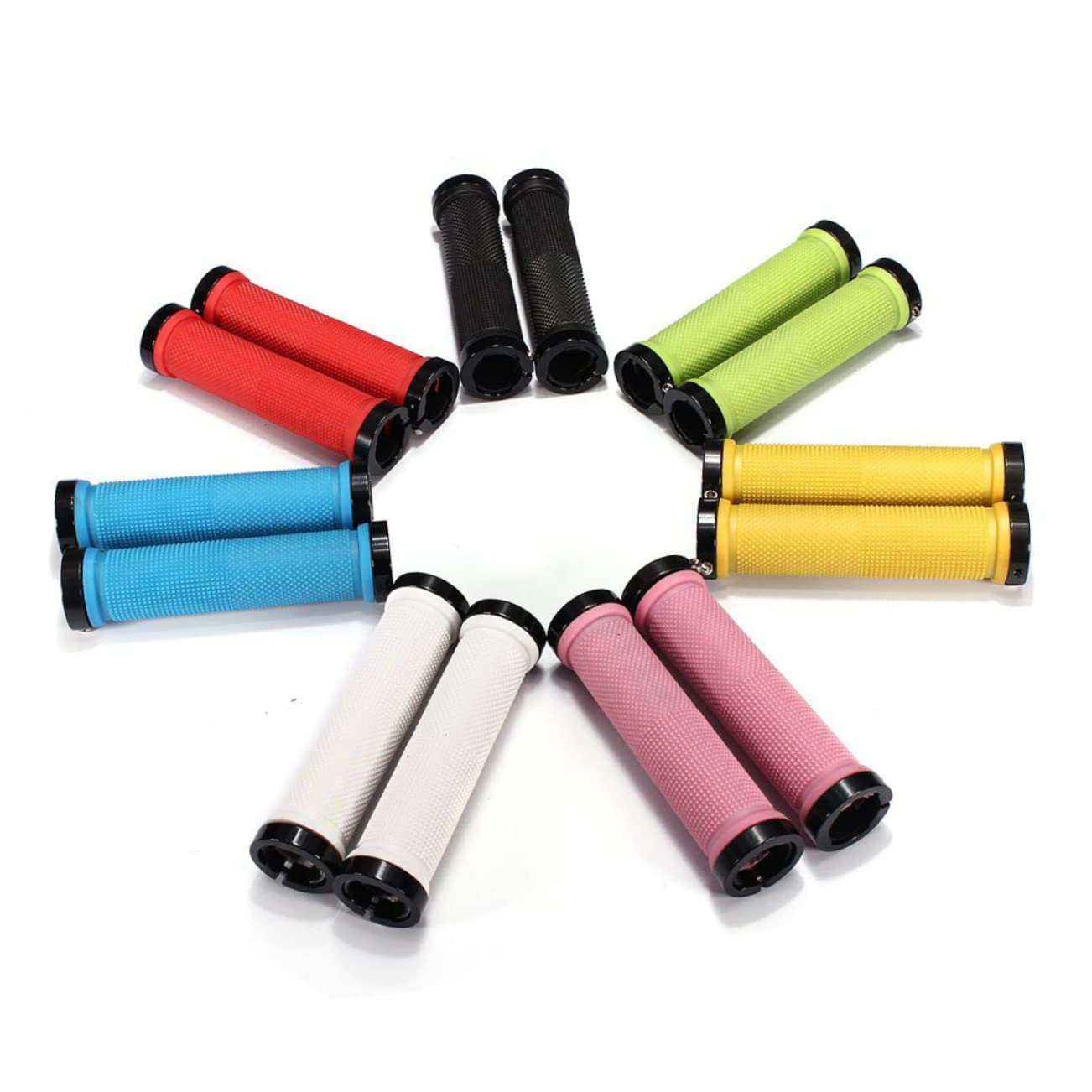 INOOMP Manopole Per Bici 3 Pezzi Coppia Manopole Di Accessorio Bianco Bianco Di Ricambio Per Strada Non Bloccata Mtb Una Gomma Non Morbida Non Su Allenamento Manubrio Bici
