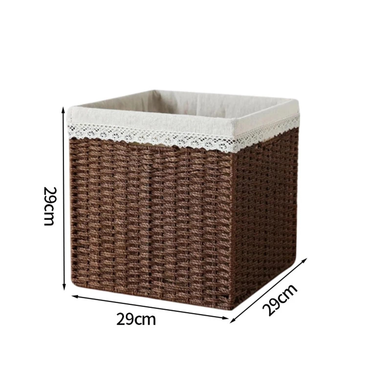 Scatola di stoccaggio in rattan tessuto, Scatola portaoggetti in paglia, cestino da picnic in rattan, dimensioni multiple(L)