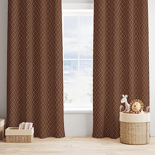 Image of Printed 2 Piece Polyester Eyelets Blackout Opaque Curtains with Tie Back, for Bedroom and Living Room (Window (5 Feet), Hawa Mahal)