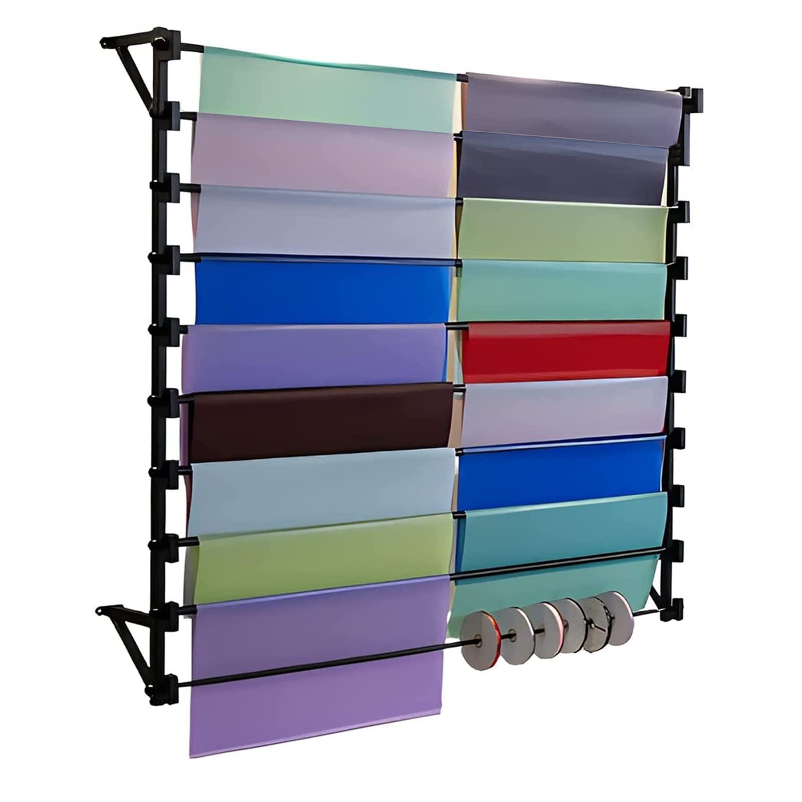 Étagère papier emballage atelier fleuriste rangement tissu mural 100cm