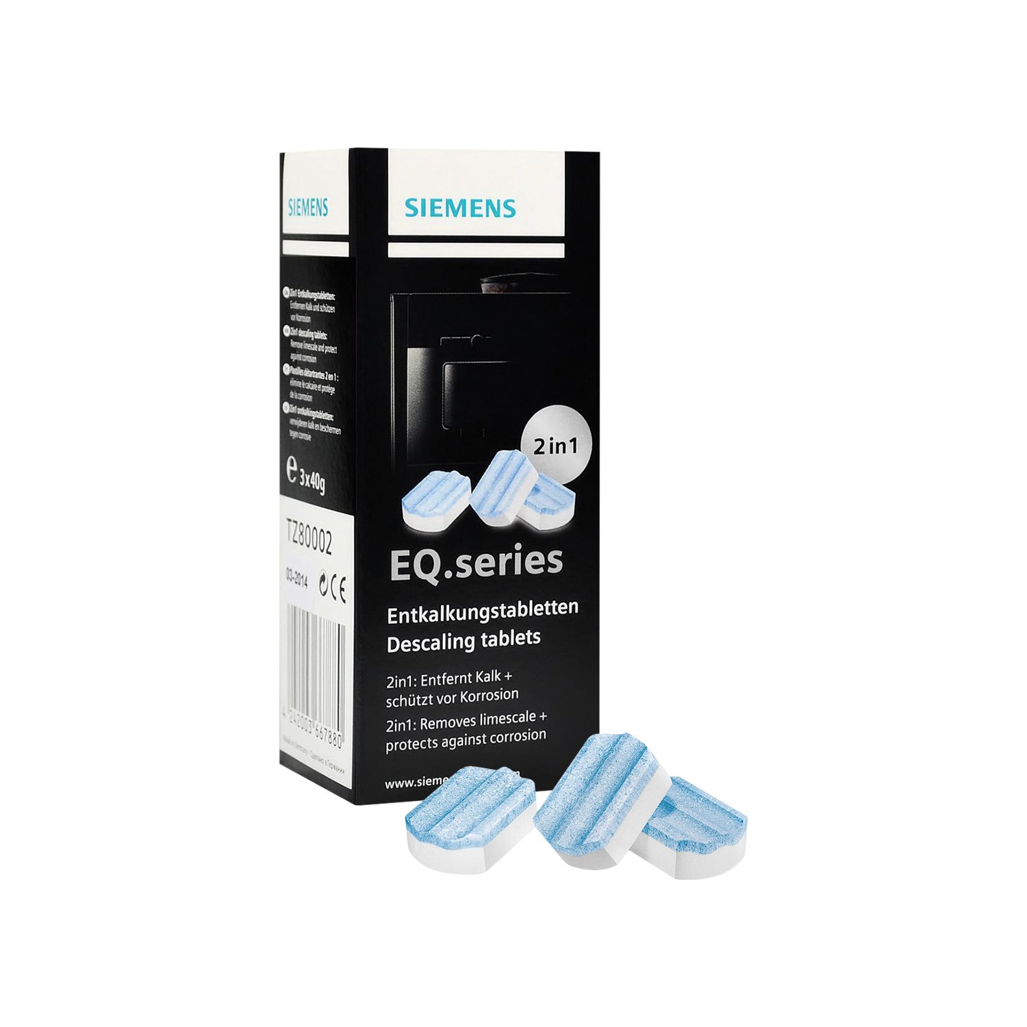 8 x tabletki czyszczące SIEMENS (TZ80001) + 8 x tabletki odkamieniające SIEMENS (TZ80002)