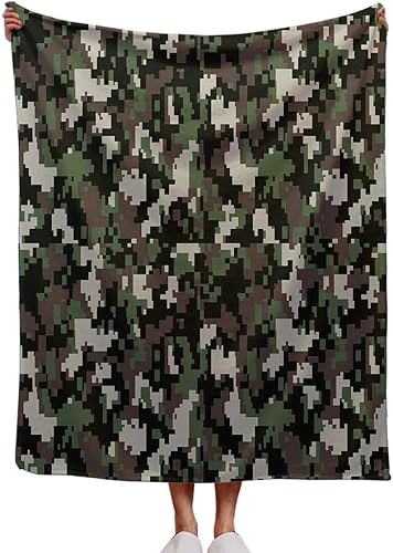 WHYATT Mantas pequeñas de camuflaje creativa manta para cama dormitorio Essentials 50 pulgadas x 60 pulgadas