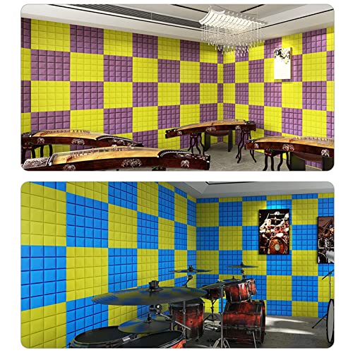 Set de 10 paneles acústicos de absorción, paneles autoadhesivos blandos para estudio en casa, espuma de alta densidad que absorbe sonido y ruido miniatura 2