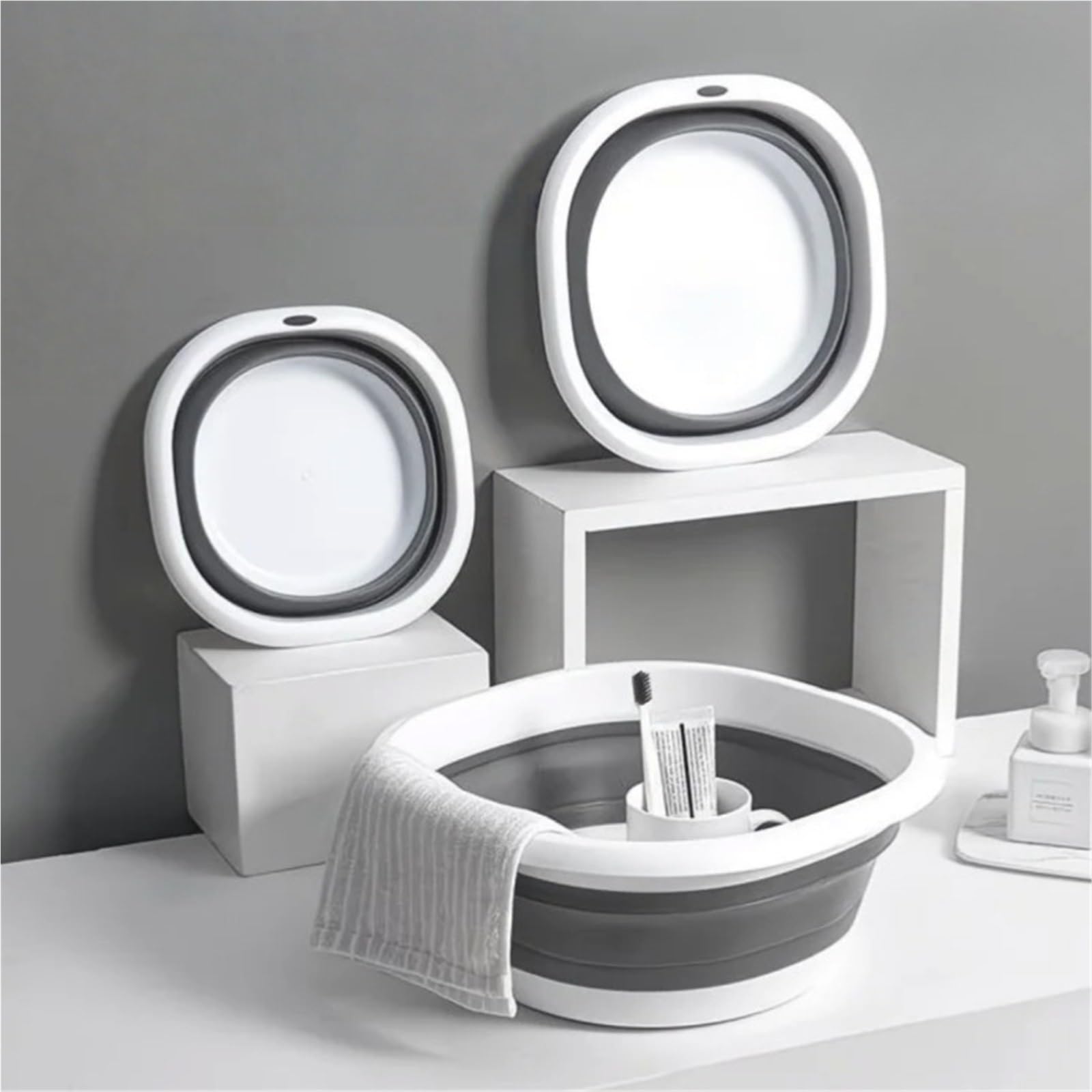 Set da 3 pezzi bacino pieghevole portatile vasca salvaspazio for viaggi, campeggio e avventure all'aria aperta Mater addensato Per Cucina