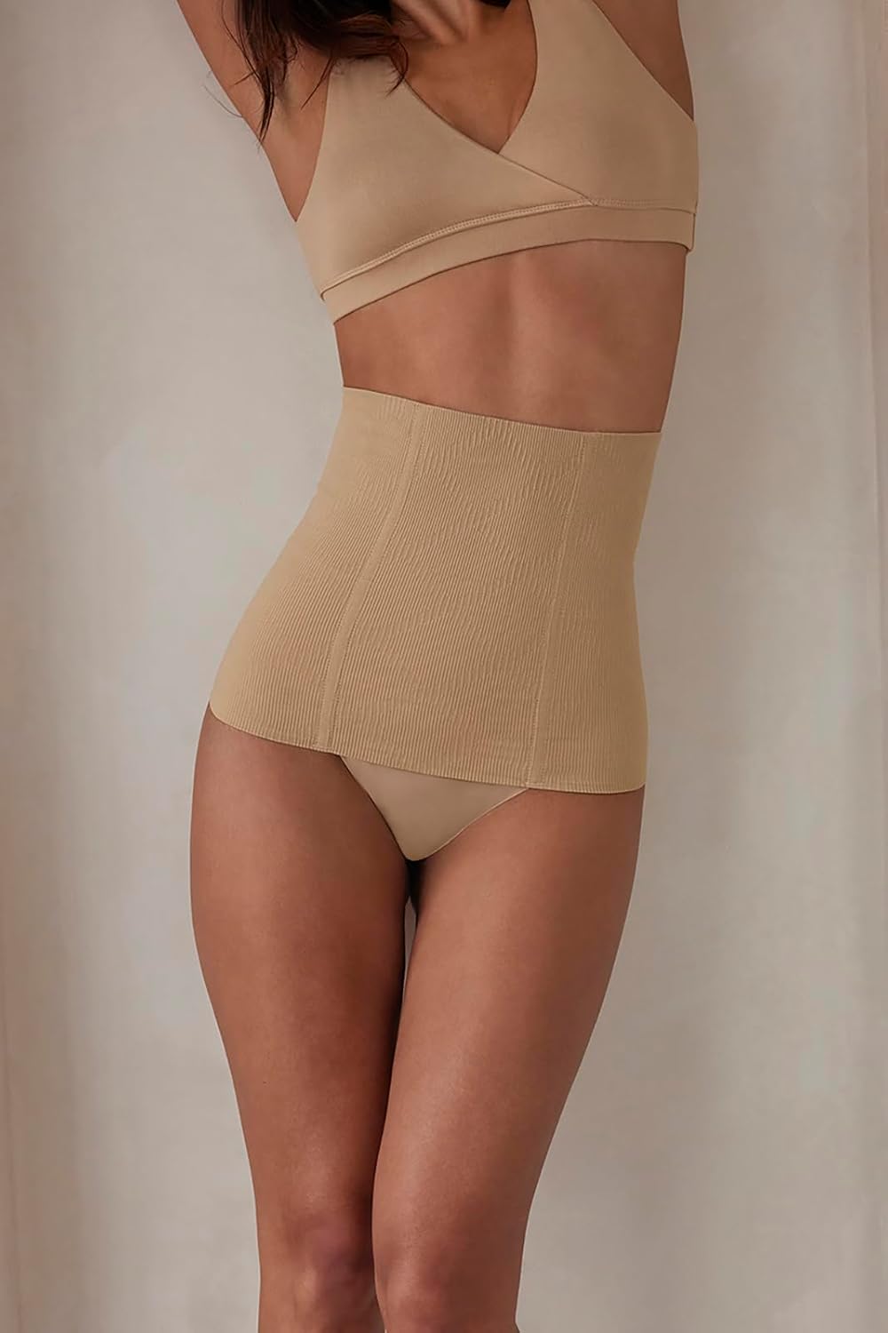 BUMPSUIT Postpartum Waist Trainer for Women Lower Belly Fat, Seamless Elastic Fabric Pull Up Style Tummy Control Shapewear - Image 4