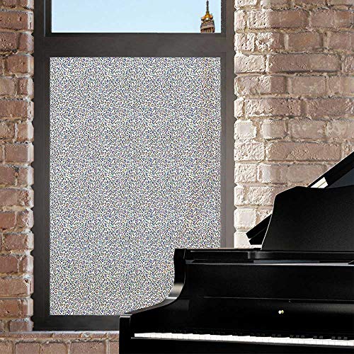 Leopard Print Frosted Window Film Privacy Film,Modernized Animal Skin Elements In Pastel Memphis Style Colors Pattern Print Room Darkening For Bathroom Office Living Room,Multicolor 24" X 36" #TOP1
