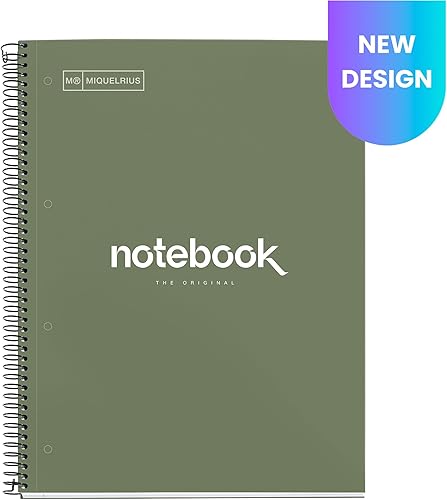 Miniatura 2 de Miquelrius - Emotions - Cuaderno A4, 80 hojas de 3.17 ozm, rayas horizontales de 0.276 in, 1 tira de color, espiral microperforada, cubierta extra