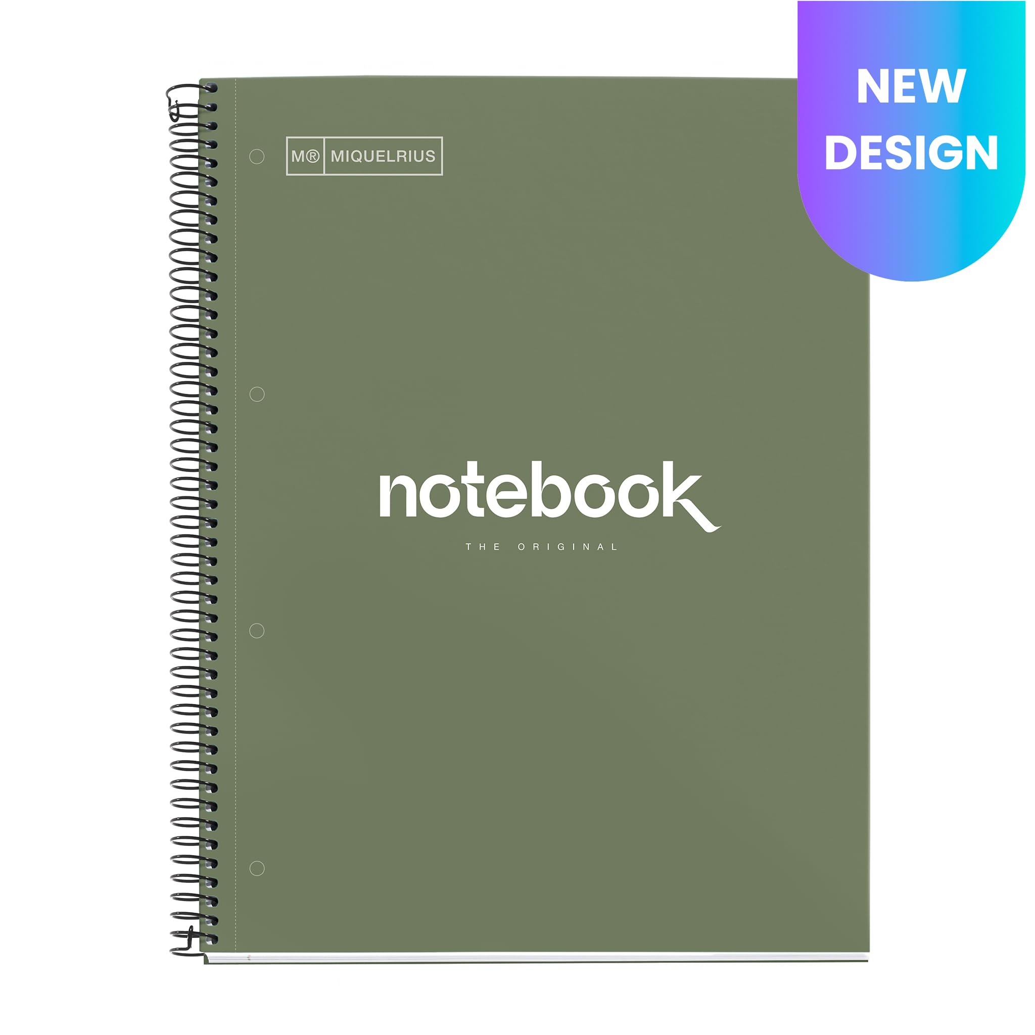Miquelrius Quaderno A4 Notebook Emotions 80 Fogli 90 g/m² Griglia 5 mm Spirale Microforata Copertina Extra Rigida Verde