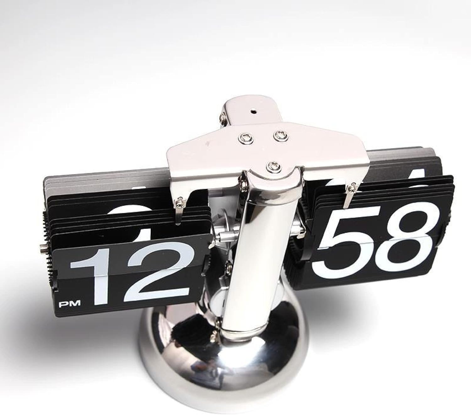 Retro Digital Flip Down Clock - Internal Gear Operated-Black(White)