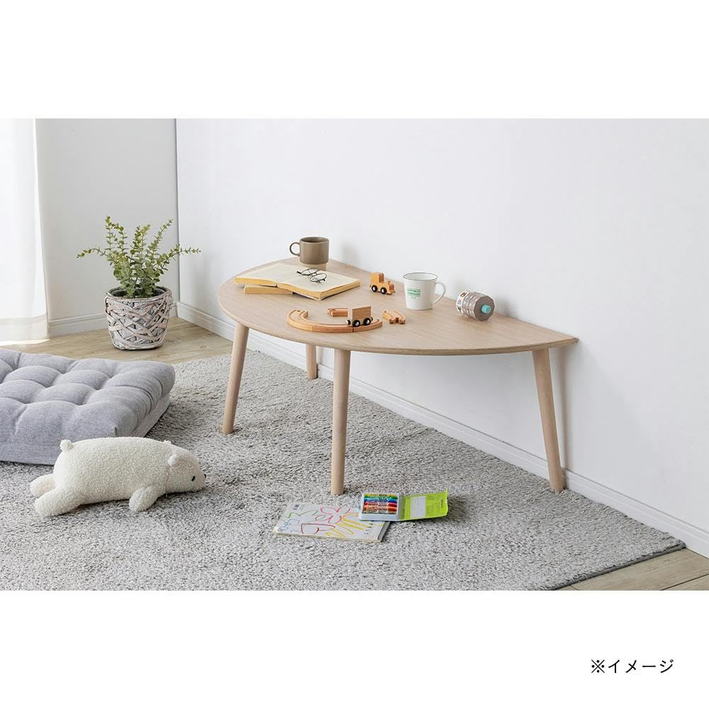 Amazon｜カインズ(CAINZ) 半円テーブル ノルディックウッド 115